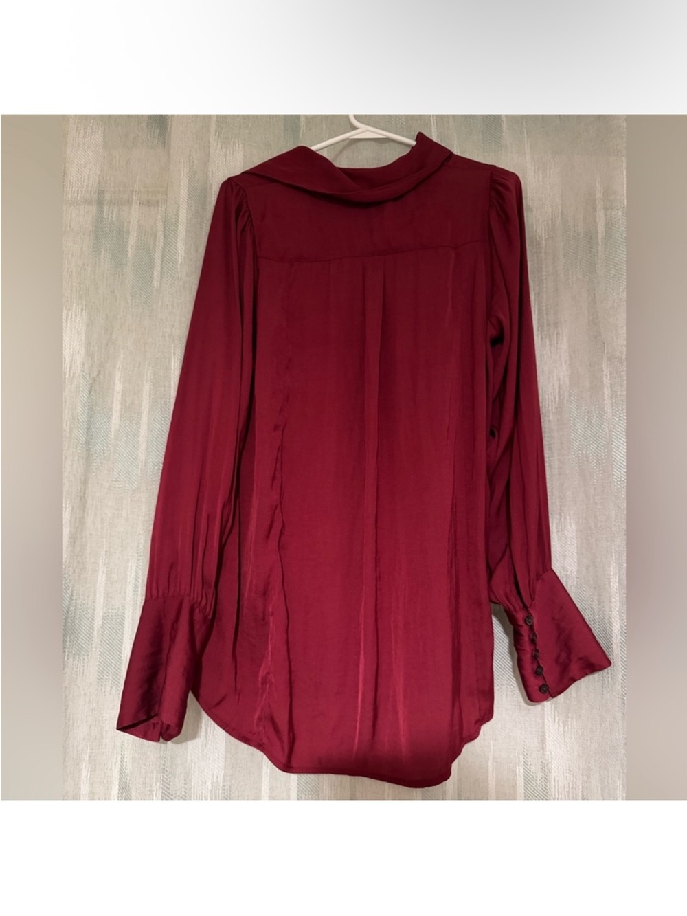 Free People Button-Front Long-Sleeve Blouse in Berry - Picture 3 of 8